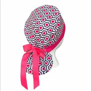 Nursing hat Surgical scrub cap hot pink ponytail
